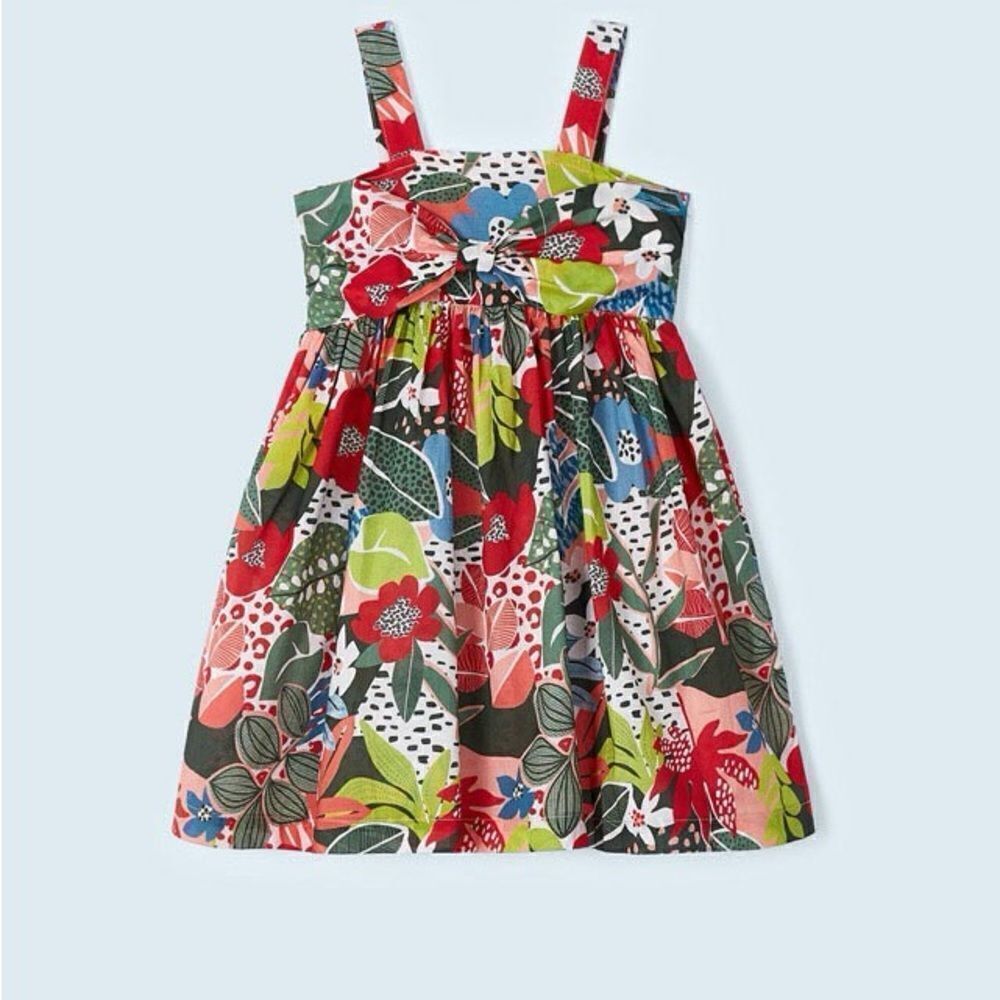 Mayoral Floral Sundress Bow front Sz 5